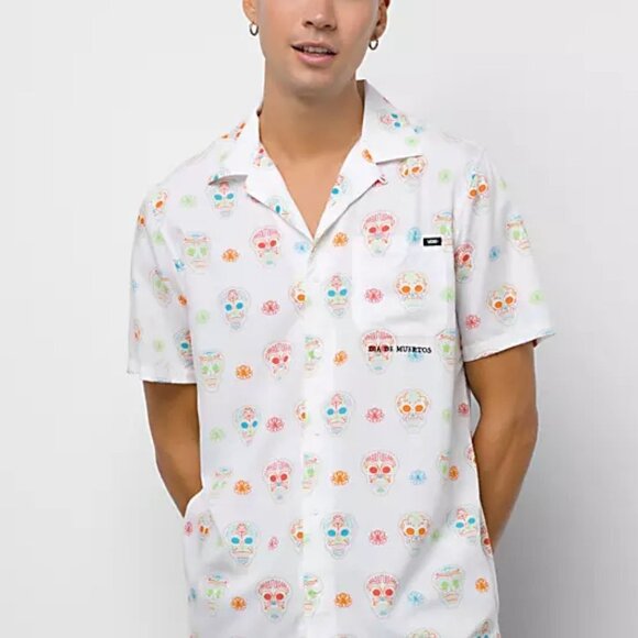 #28❤️ BNWT VANS DIA DE MUERTOS SUGAR PARADE BUTTONDOWN SHIRT - Picture 1 of 9